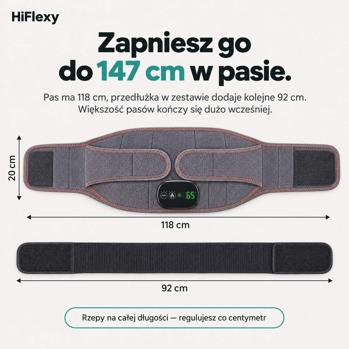Obwód do 147 cm z przedłużką