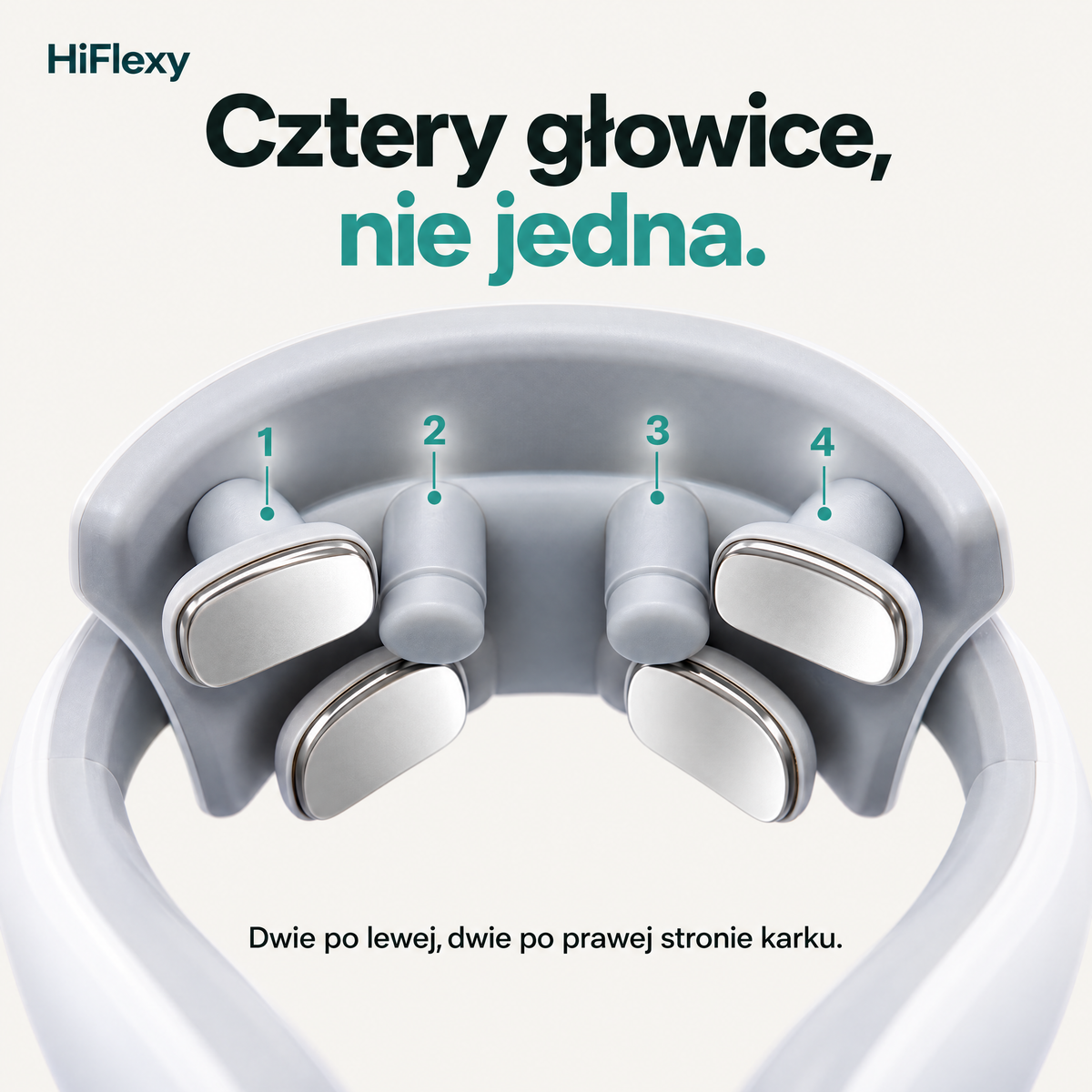 Cztery głowice po obu stronach karku