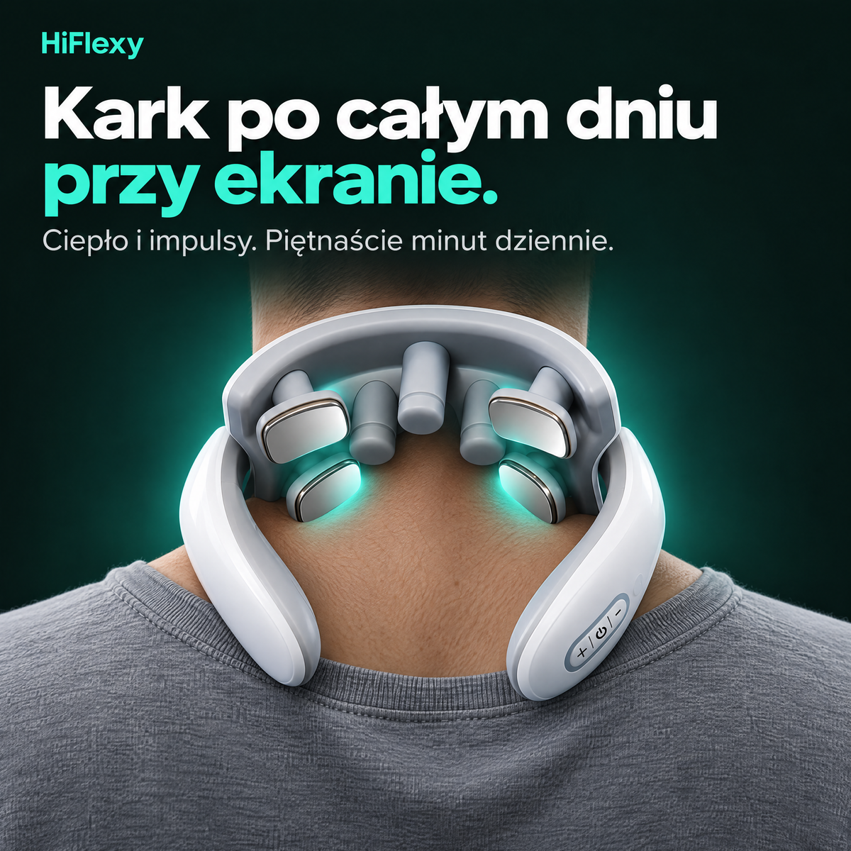 Masażer karku HiFlexy po dniu przy ekranie