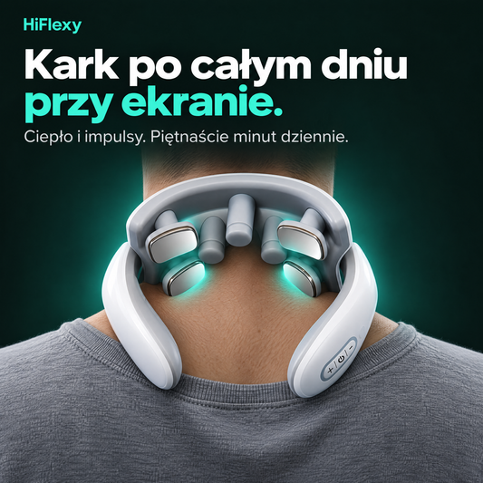 Masażer karku HiFlexy po dniu przy ekranie